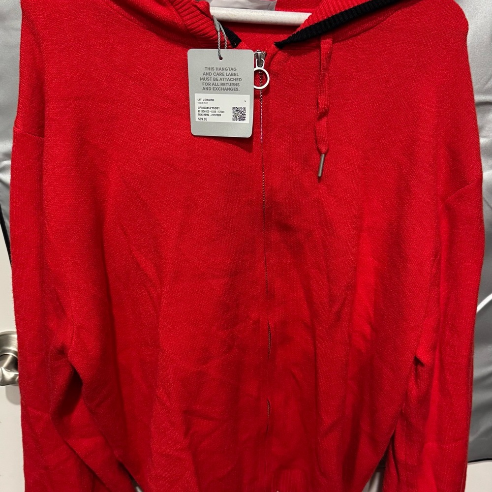 Savage X Fenty Red Zip Up Sweater, New with tags
